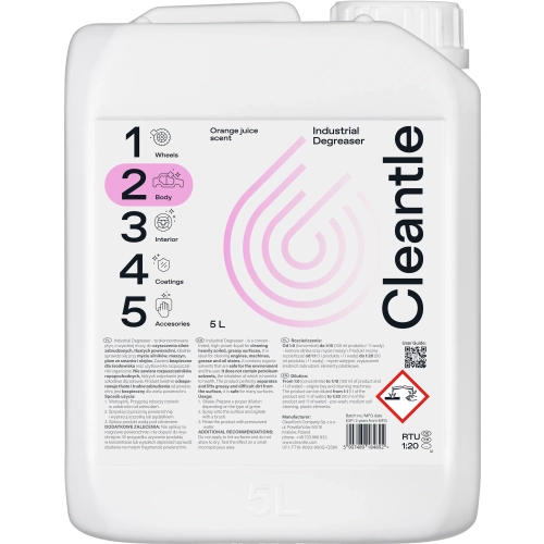 CLEANTLE INDUSTRIAL DEGREASER 5L do mocnych i tłustych zabrudzeń